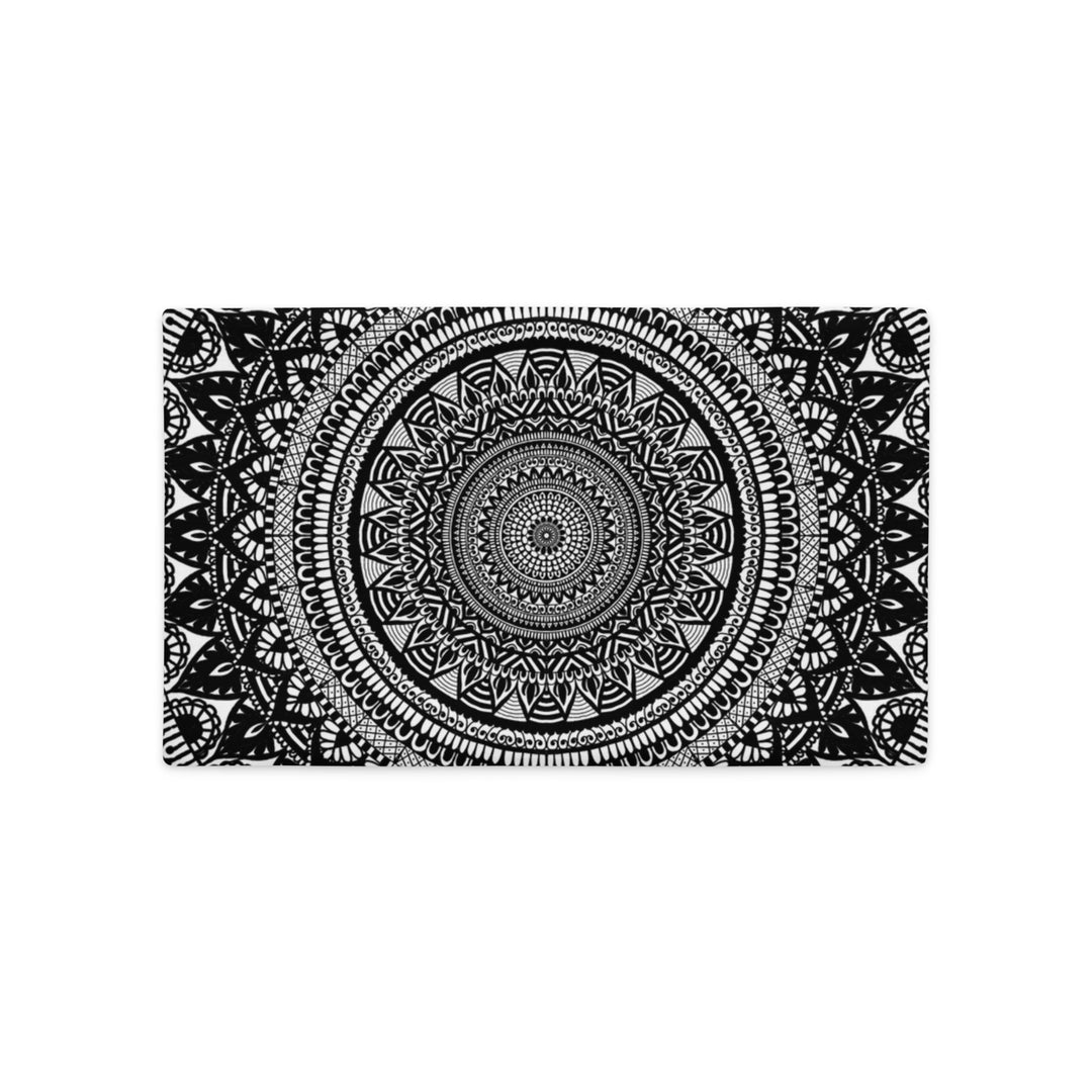 Pillow Case Mehndi/Henna design Black & White