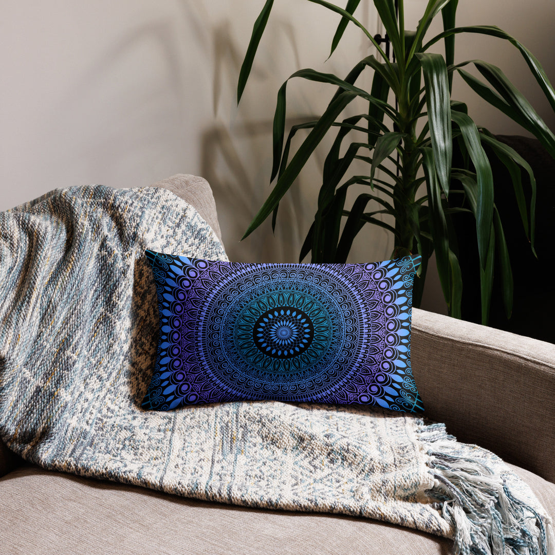 Pillow Case Mandala Henna Design in Turquoise and Pink