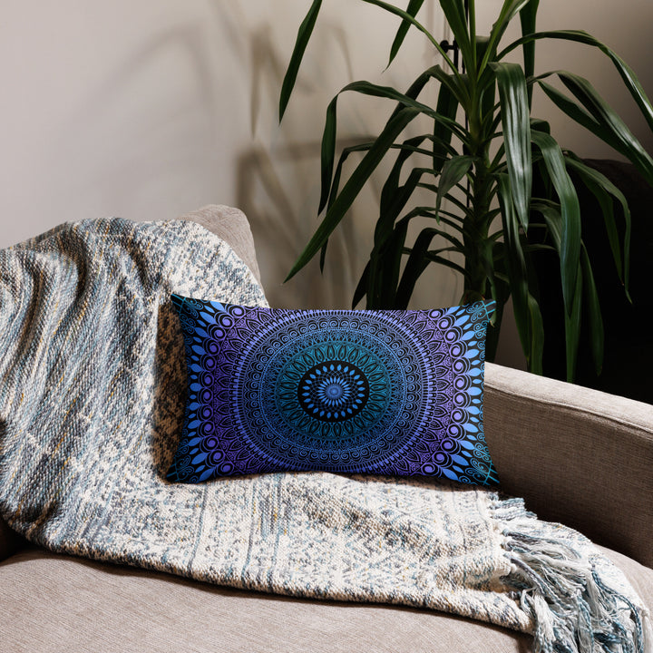 Pillow Case Mandala Henna Design in Turquoise and Pink