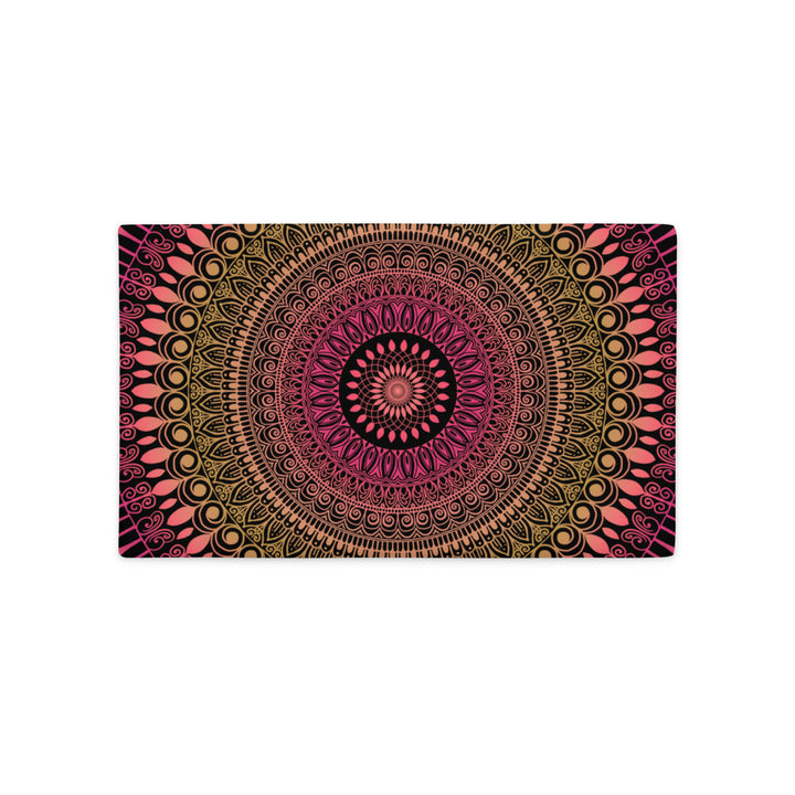 Pillow Case Mandala Henna Design in Olive and Old Pink