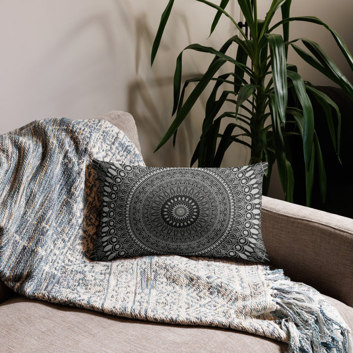 Grey Mandala Pillow Cover | Mandala Pillow Cover | Mandala Stone