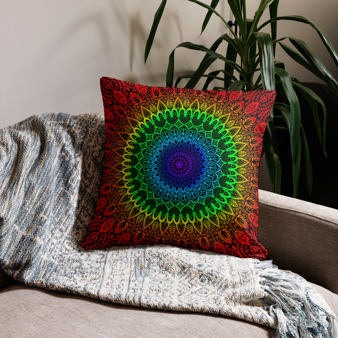 Chakra Harmony: Mandala Pillow Cover in the 7 Vibrant Chakra Colors