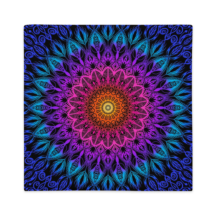 Pillow Case Mandala in Pink, Purple and Turquoise