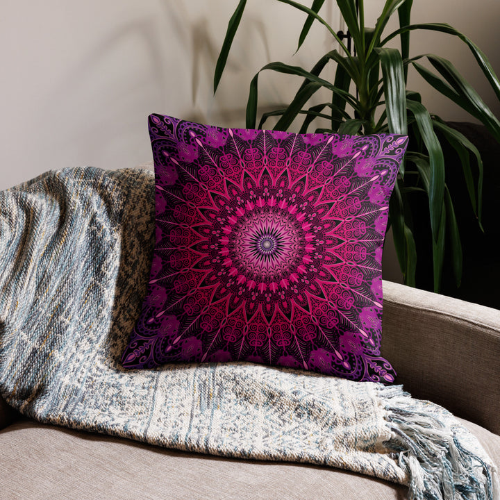 Pretty in Pink: Mandala Pillow Cover in Bright Pink Colors