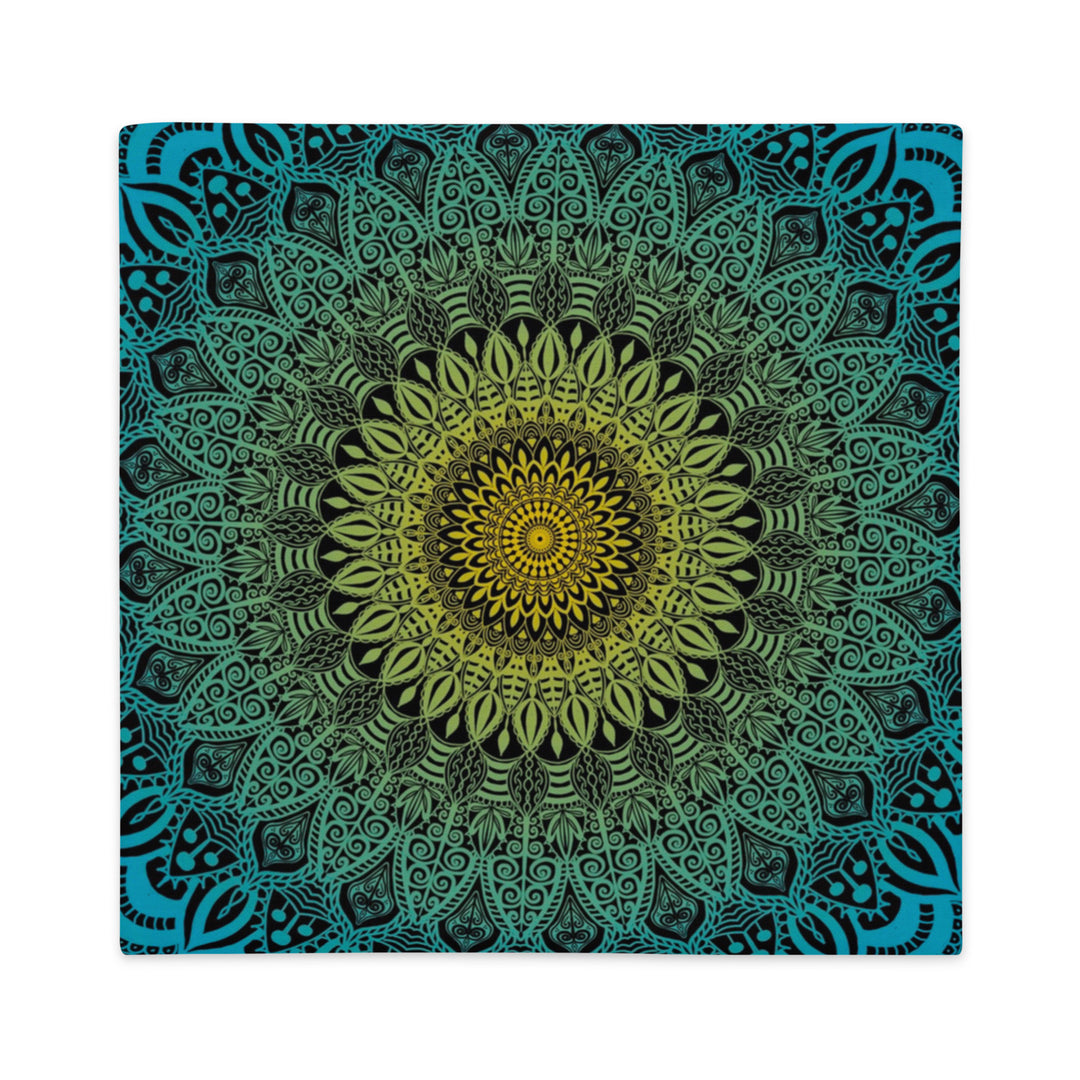 Blue Lagoon Mandala Pillow Cover | Lagoon Pillow Cover | Mandala Stone