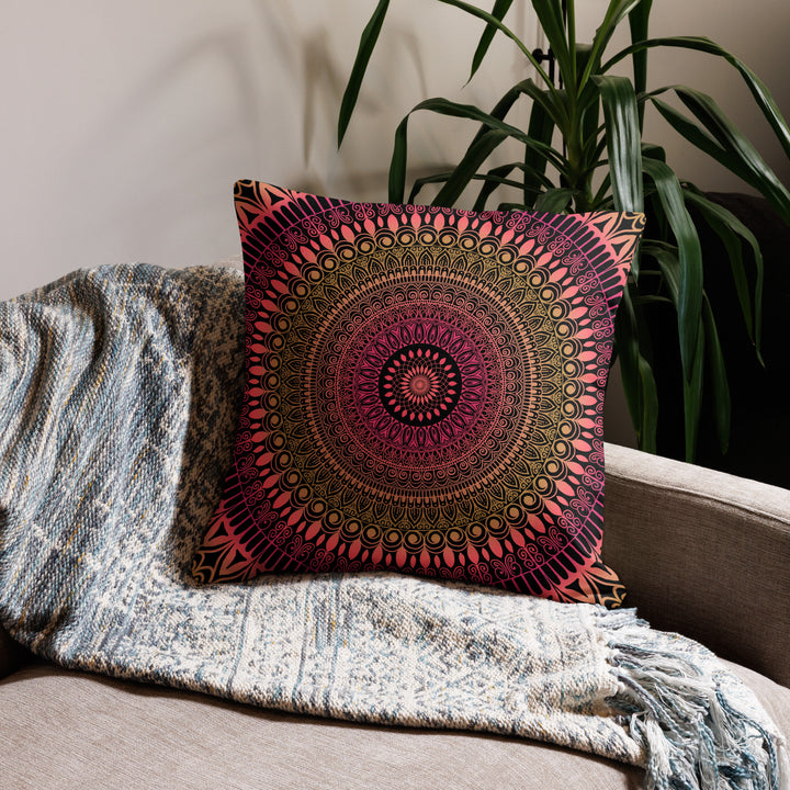 Bohemian Sunshine Pillow Cover | Mehndi Pillow Cover | Mandala Stone