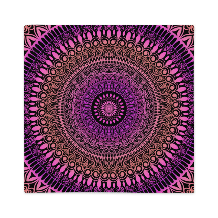 Pillow Case Mandala Henna design in Purple and Pink