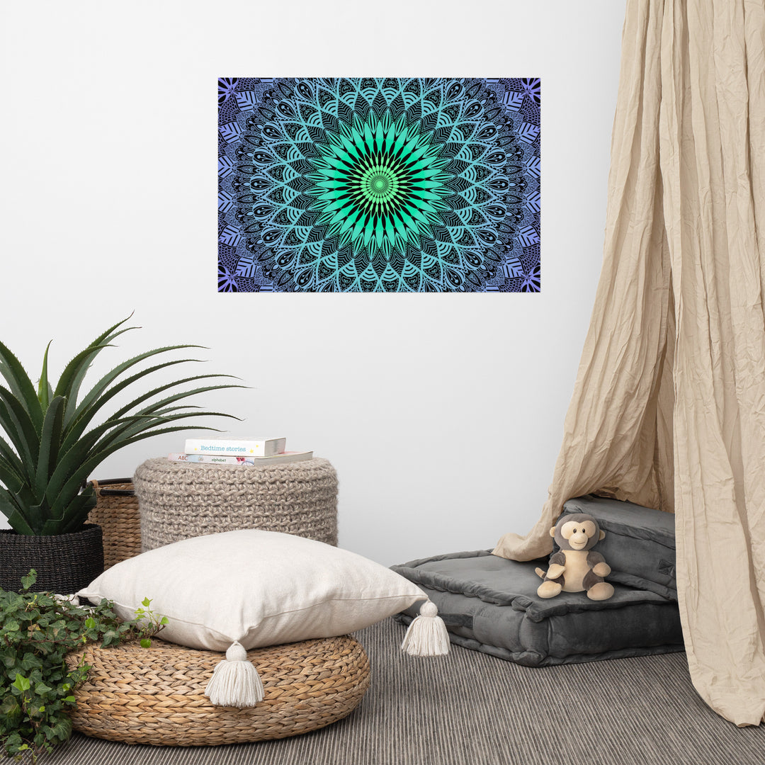 Poster Mandala Design "Purple Rain"