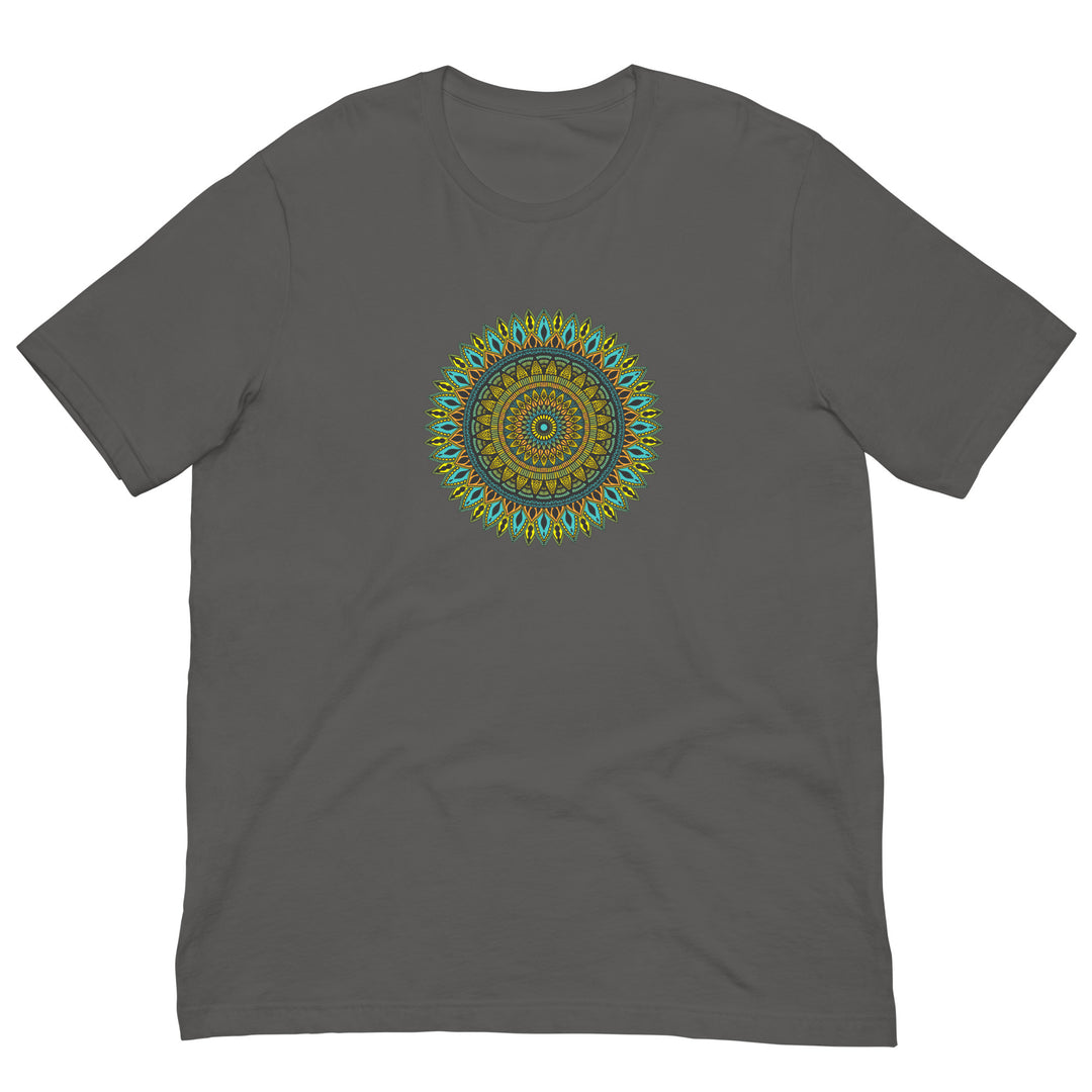 T-shirt Mandala in turkoois en goud