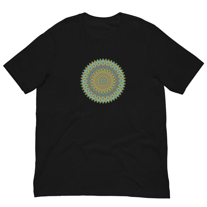 T-shirt Mandala in turkoois en goud