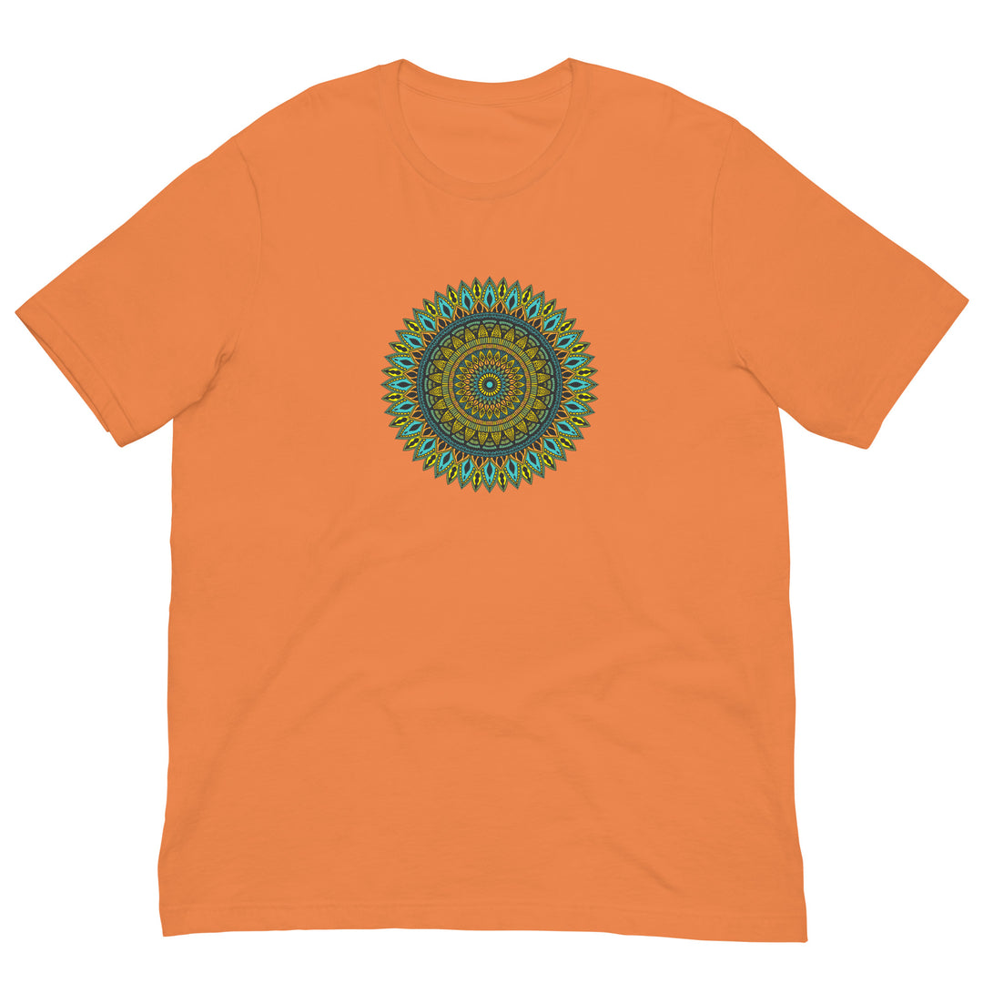 T-shirt Mandala in turkoois en goud