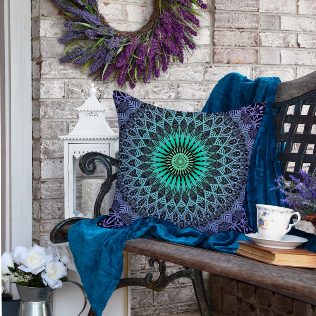 Throw Pillow Mandala Purple Rain