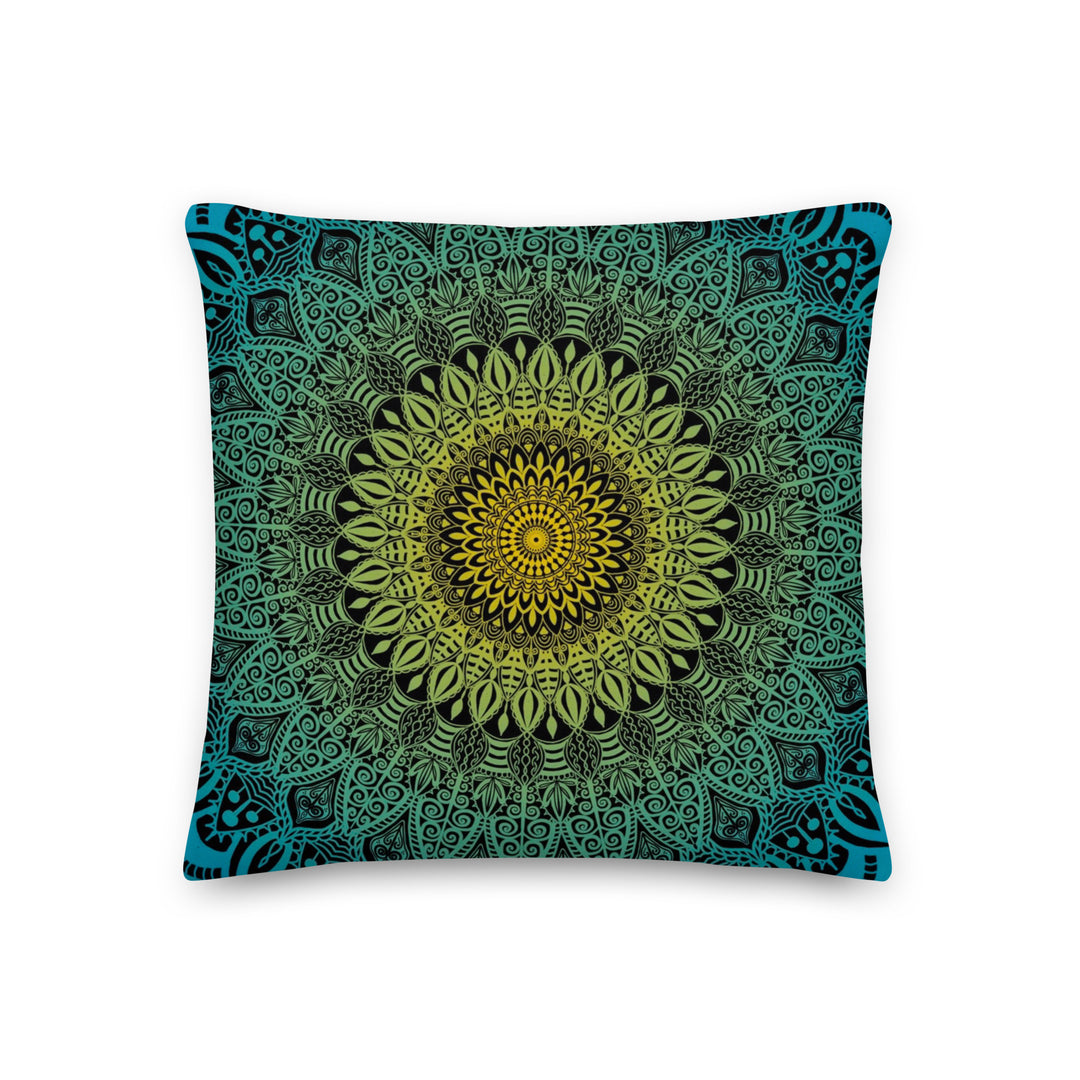 Blue Lagoon Throw Pillow | Blue Lagoon Mandala Pillow | Mandala Stone