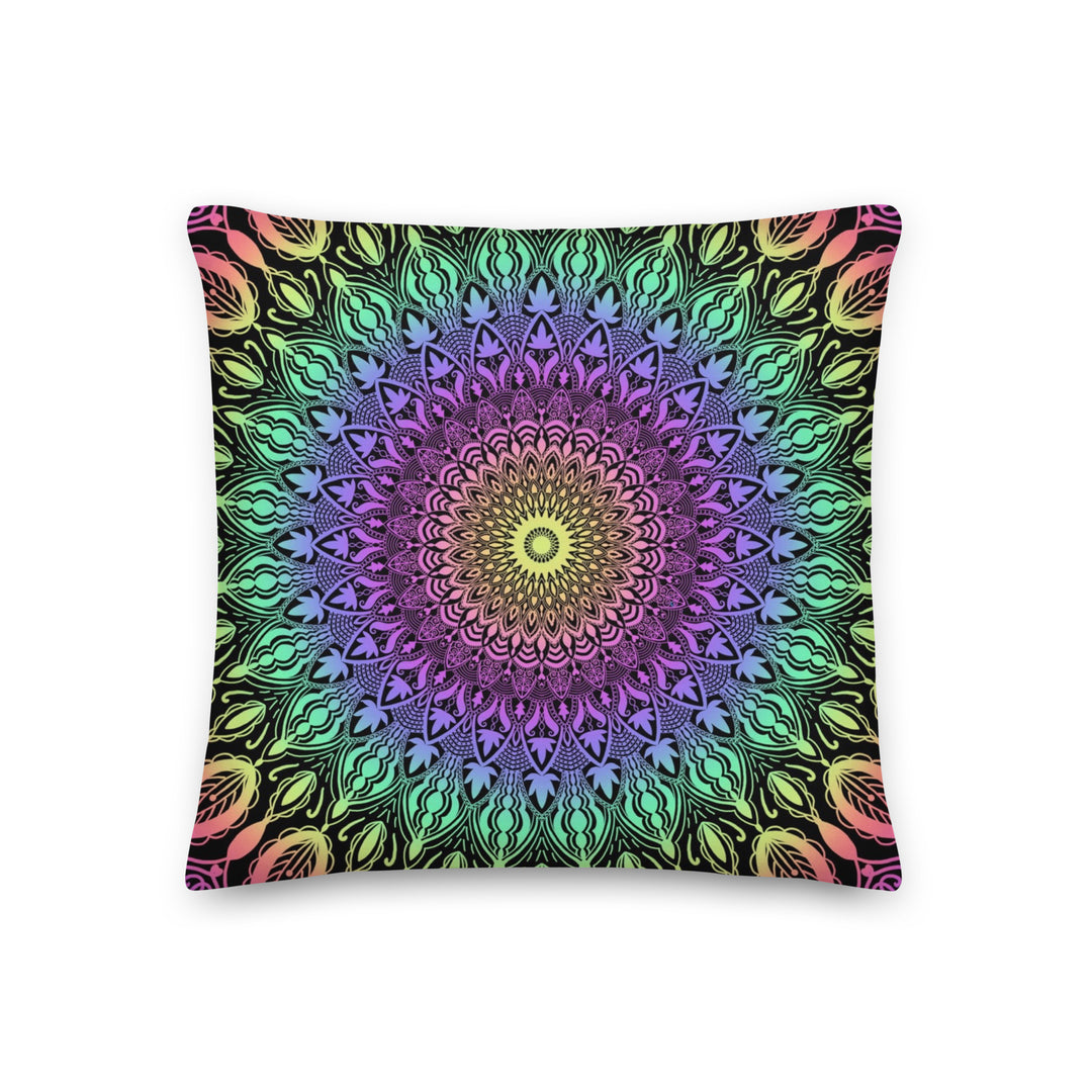 Boho Dreams Throw Pillow | Vivid Mandala Throw Pillow | Mandala Stone