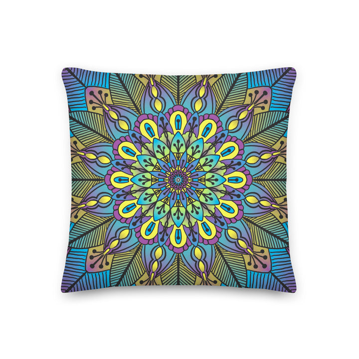 Blossoming Harmony: Flower Mandala Throw Pillow