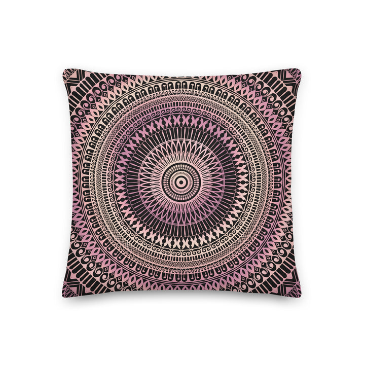 Graceful Mandala Throw Pillow, Henna Design Soft Pink