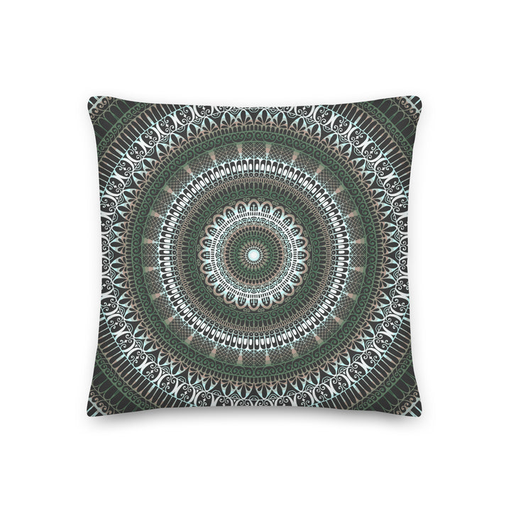 Enchanted Forest: Mandala Throw Pillow in Serene Green