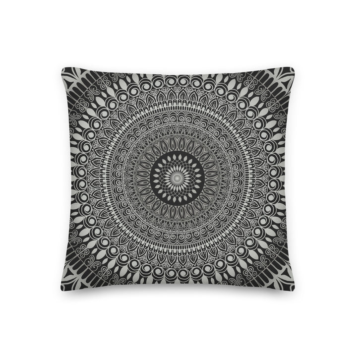 Grey Zen Throw Pillow | Grey Mandala Throw Pillow | Mandala Stone