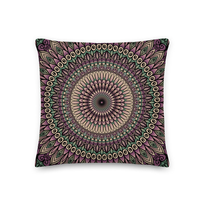 Petal Harmony: Printed Throw Pillow in Soft Purple, Green, and Beige