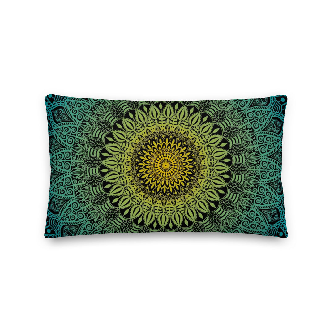 Blue Lagoon Throw Pillow | Blue Lagoon Mandala Pillow | Mandala Stone