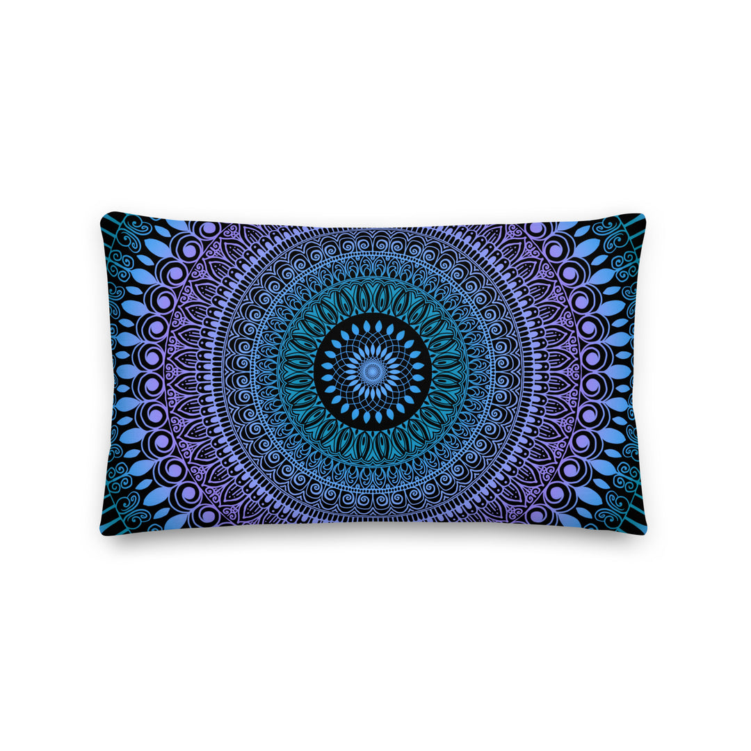 Mandala Magic: Bright Lavender, Blue & Pink Throw Pillow