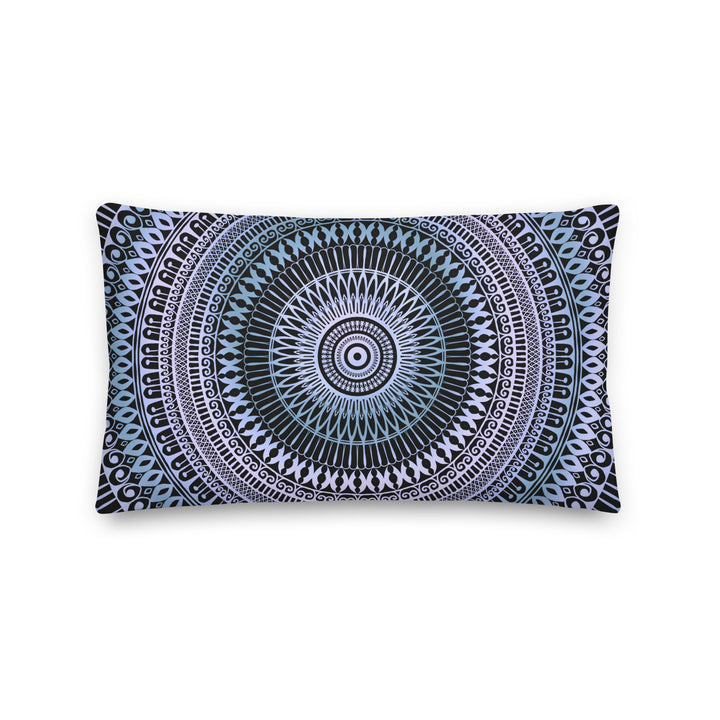 Icy Whispers: Mandala Throw Pillow in Subtle Pink and Blue