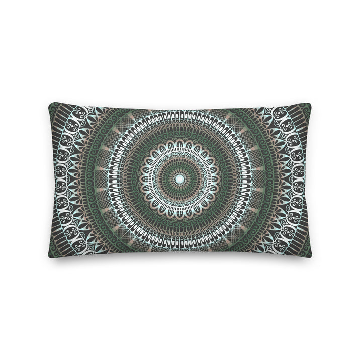 Enchanted Forest: Mandala Throw Pillow in Serene Green