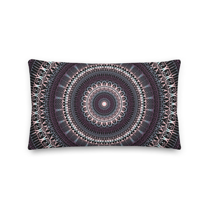 Elegant Amethyst: Dark Purple and Grey Mandala Throw Pillow