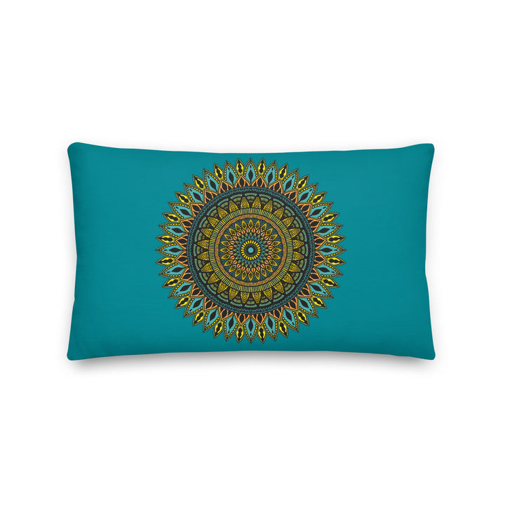 Eastern Oasis, Throw Pillow with Mandala in Eastern Blue