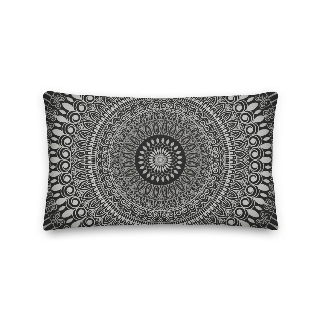 Grey Zen Throw Pillow | Grey Mandala Throw Pillow | Mandala Stone