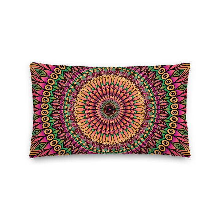 Floral Whispers: Throw Pillow in Orange, Pink & Green