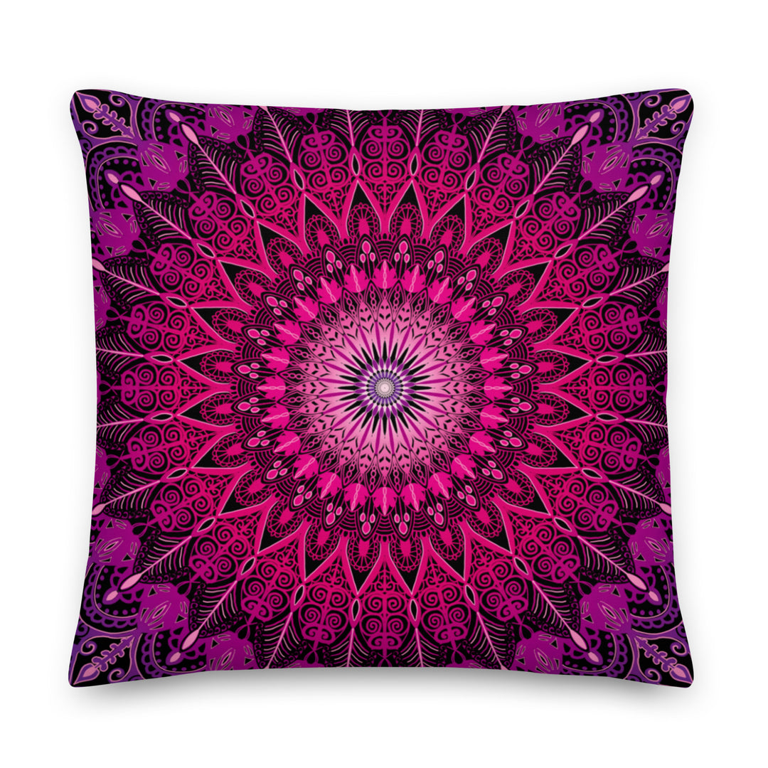 Pretty in Pink: Mandala Throw Pillow in Bright Pink Colors