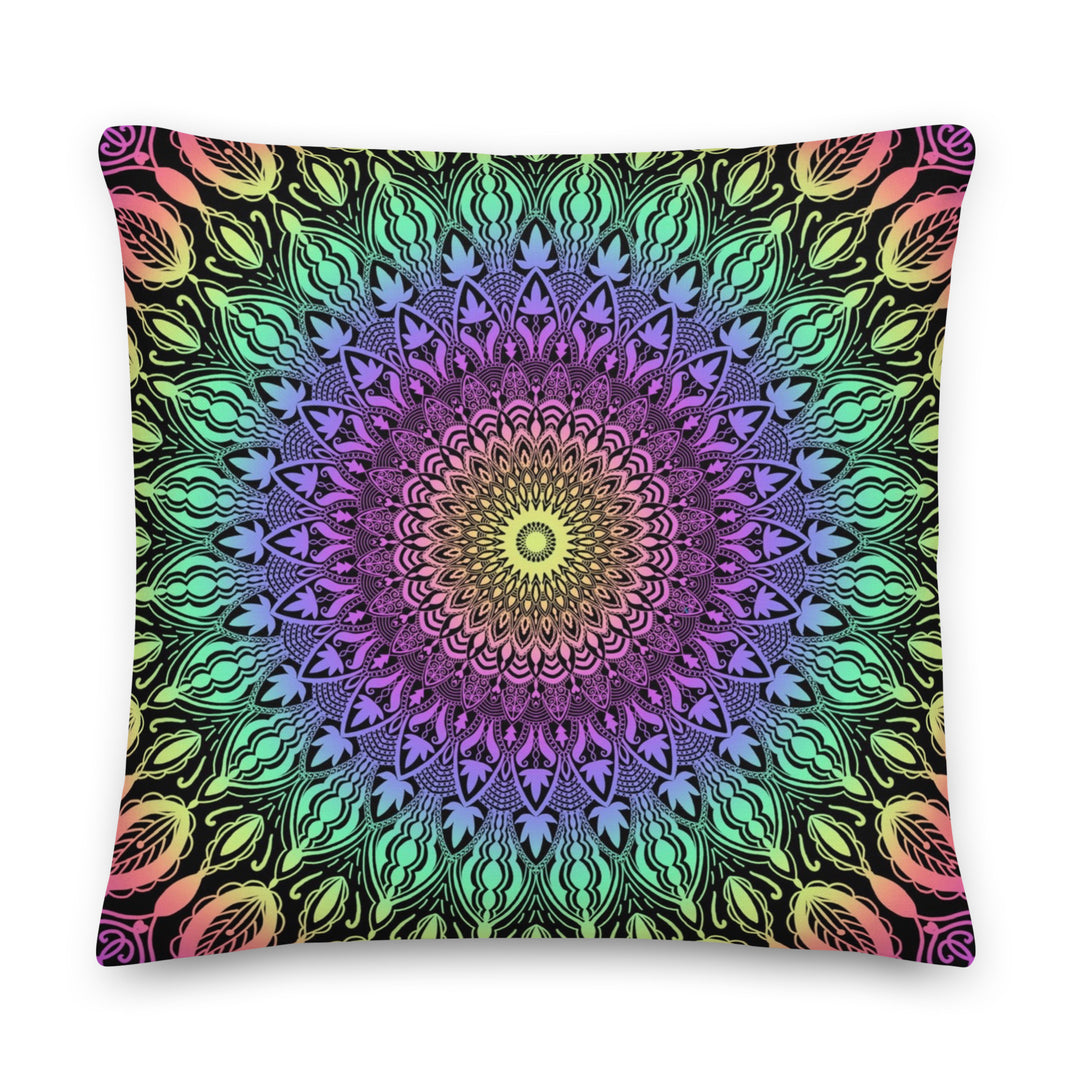 Boho Dreams Throw Pillow | Vivid Mandala Throw Pillow | Mandala Stone