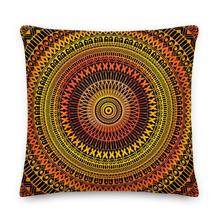 Webshop MandalaStone Throw Pillow Henna Design Yellow and Orange