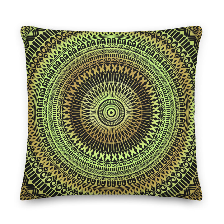 Webshop MandalaStone Throw Pillow Mehndi Design Soft Green