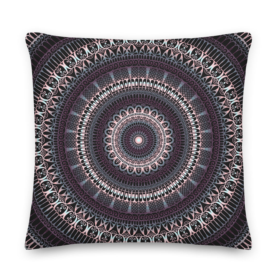 Webshop MandalaStone Throw Pillow Mehndi Design Dark Purple 