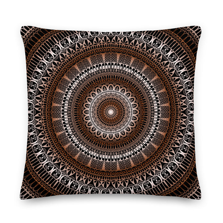 Webshop MandalaStone Throw Pillow Mehndi Design Brown