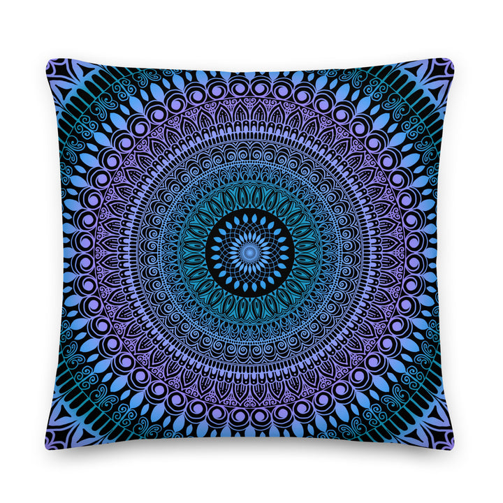 Throw Pillow Mandala Henna Design in Turquoise and Pink