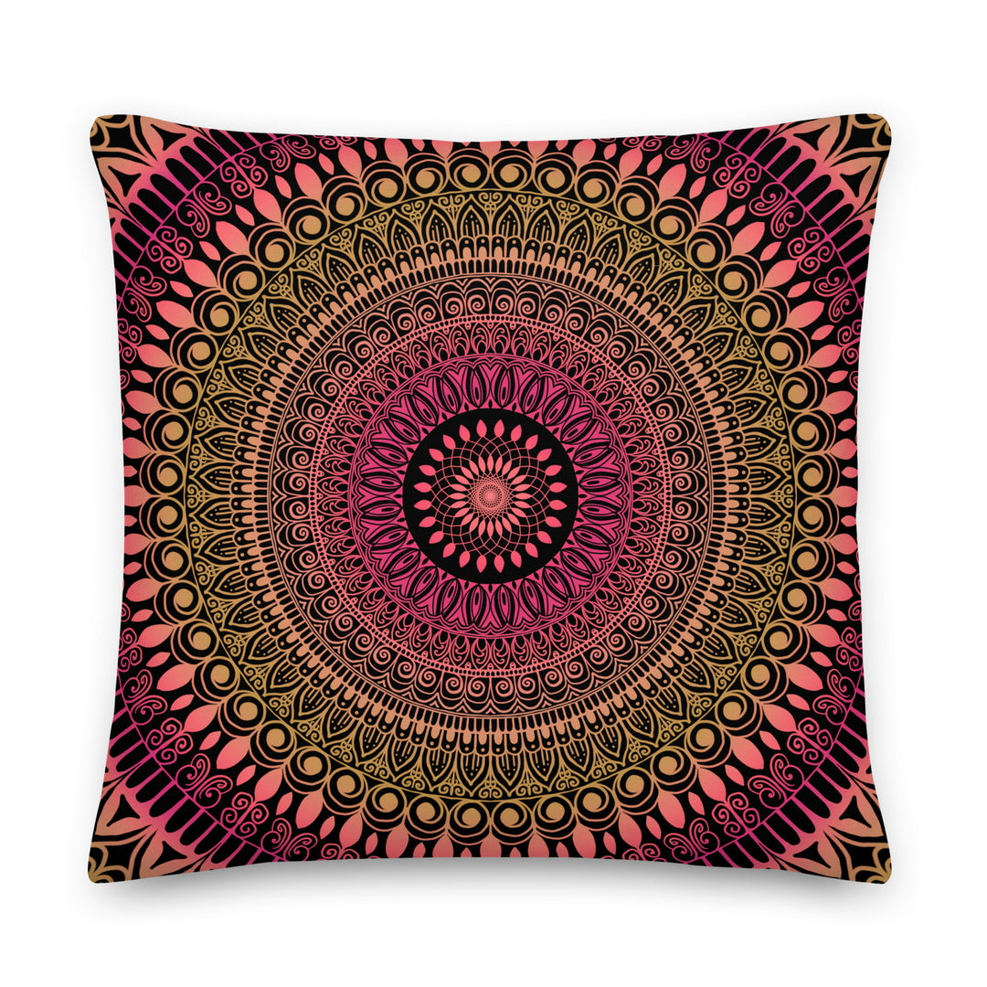 Bohemian Sunshine Throw Pillow | Mehndi Throw Pillow | Mandala Stone