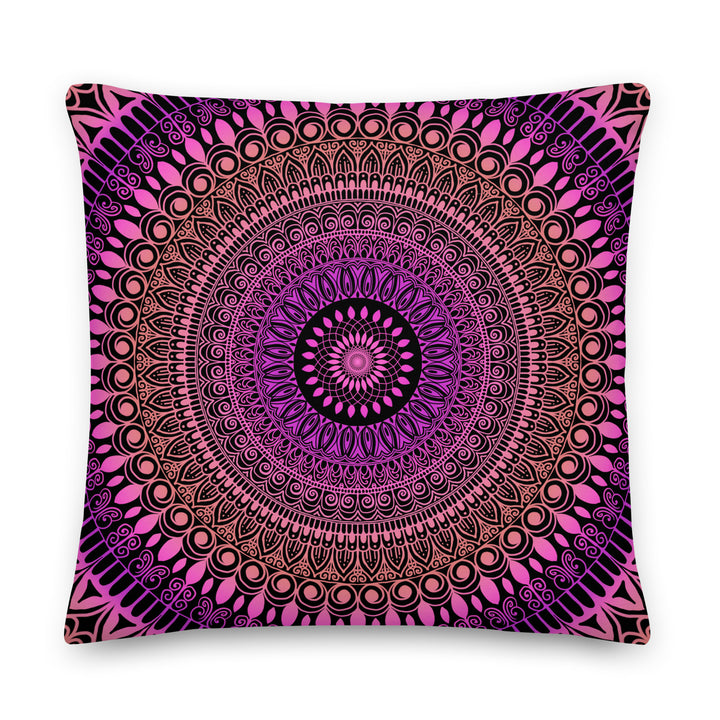 Throw Pillow Mandala Henna design in Purple and Pink