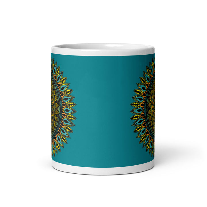 Eastern Blue Mandala Mug with intricate Southwest-inspired design