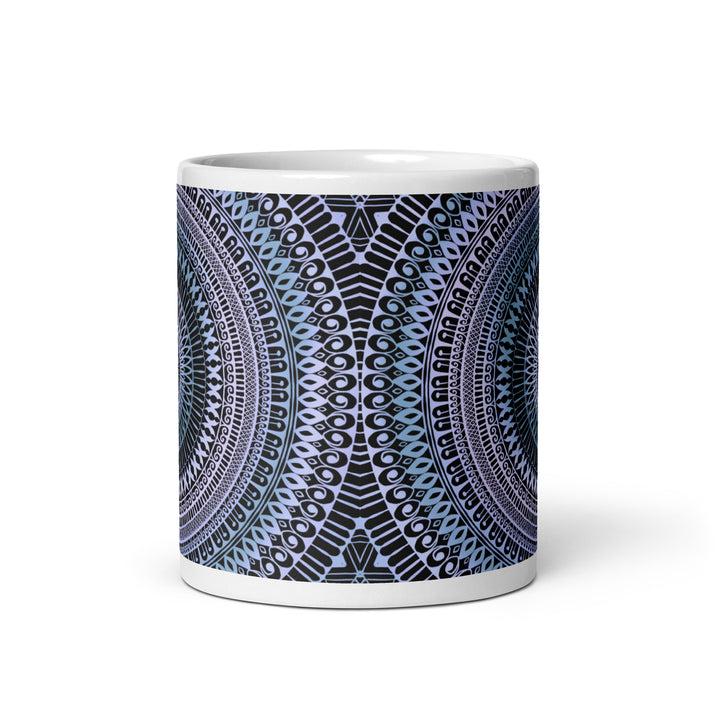 Icy Whispers: Mandala Mug in Subtle Pink and Blue