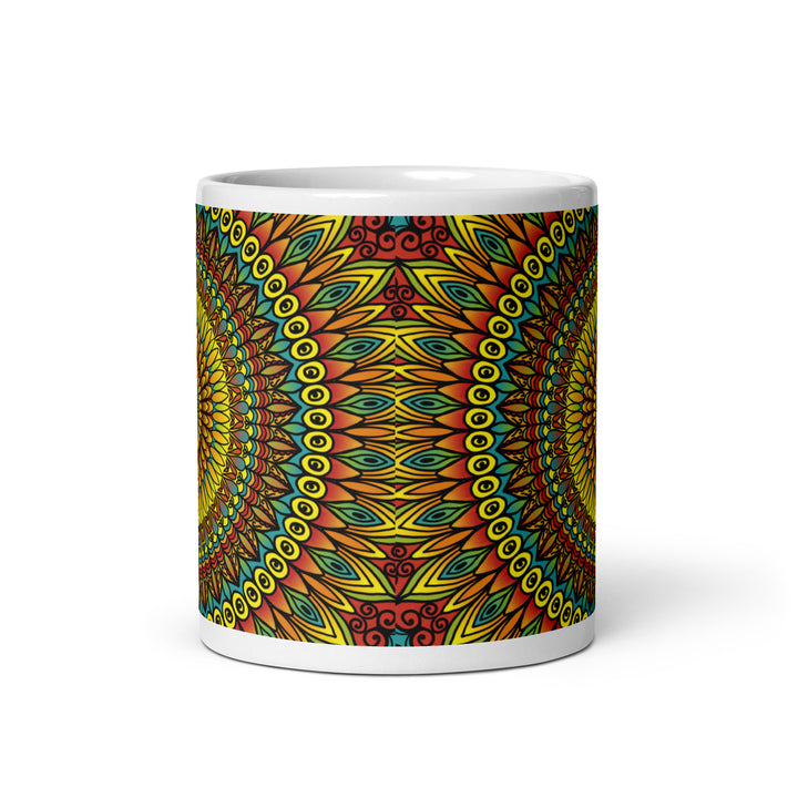 Yellow & Blue Mandala Mug | Handcrafted Mandala Mugs | Mandala Stone