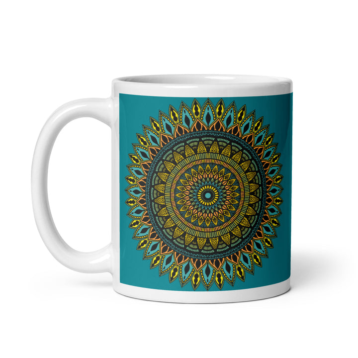 Eastern Blue Mandala Mug with intricate Southwest-inspired design