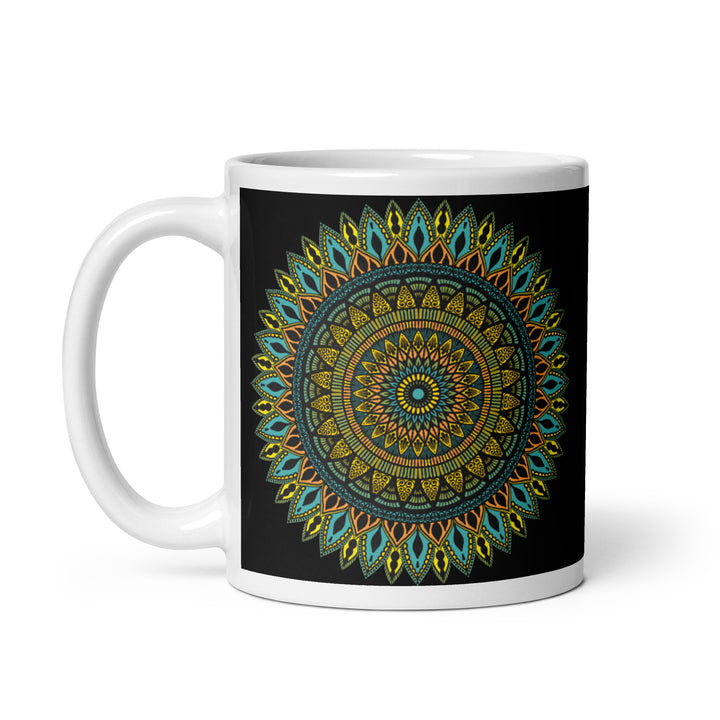 Mandala Magic in Black, Glossy Mug