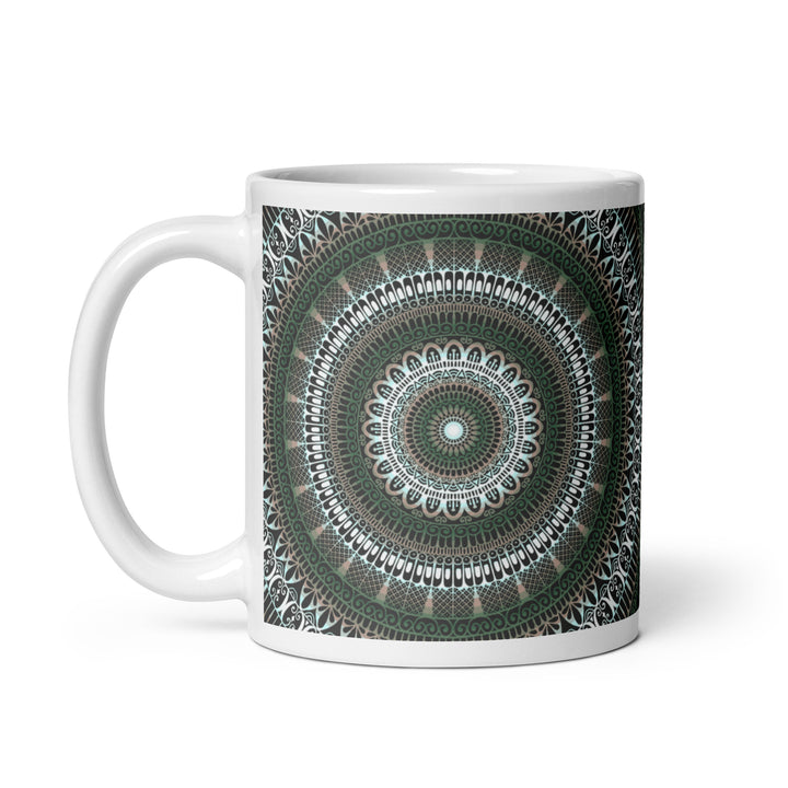 Enchanted Forest: Mandala Mug in Serene Green