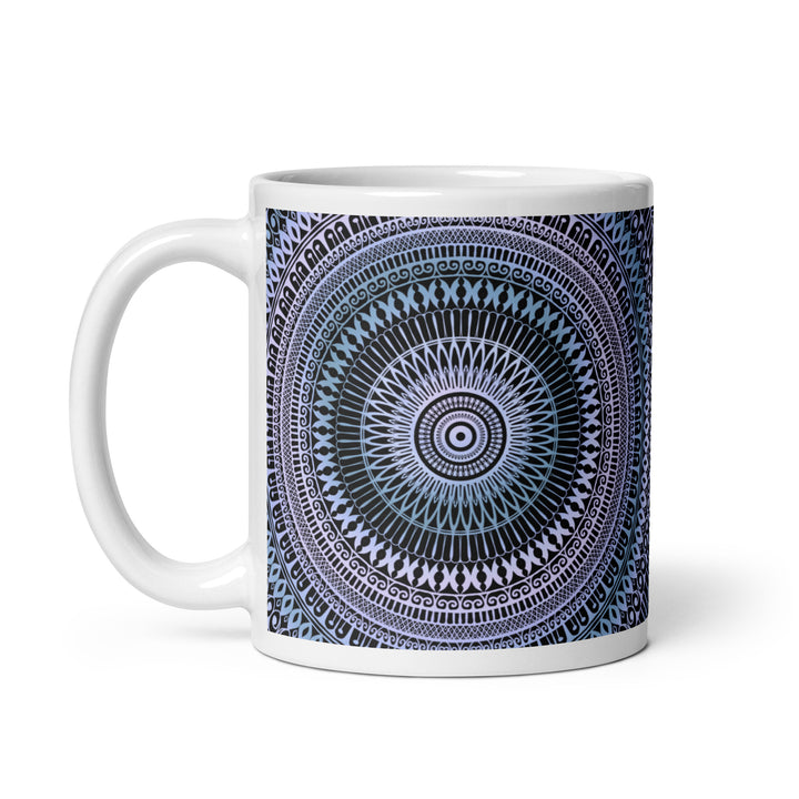 Icy Whispers: Mandala Mug in Subtle Pink and Blue