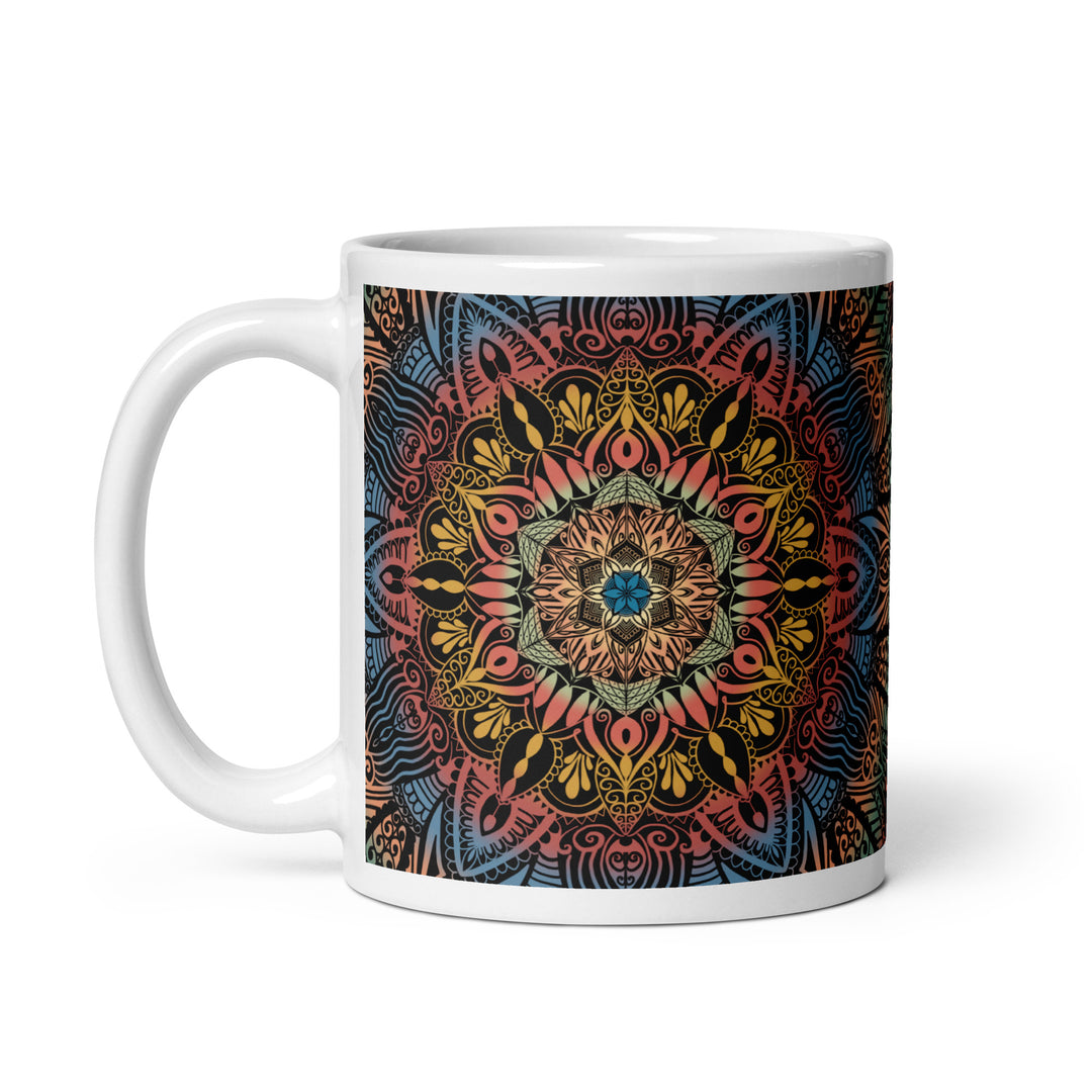 Dynamic Splendor: Psychedelic Mandala Mug