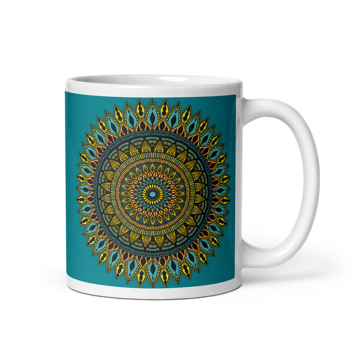 Eastern Blue Mandala Mug with intricate Southwest-inspired design