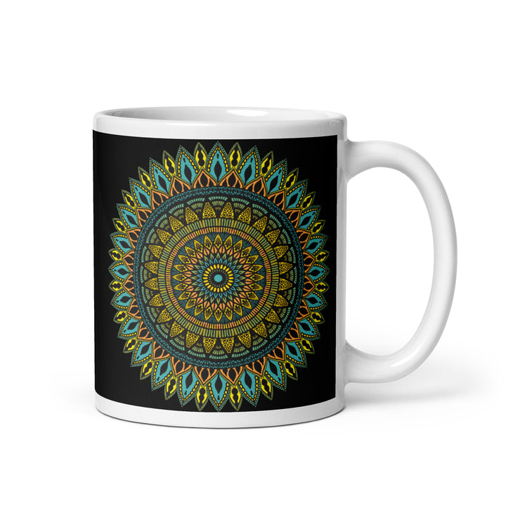 Mandala Magic in Black, Glossy Mug